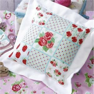 Cross-stitch pattern for cushion Scarlet Blooms