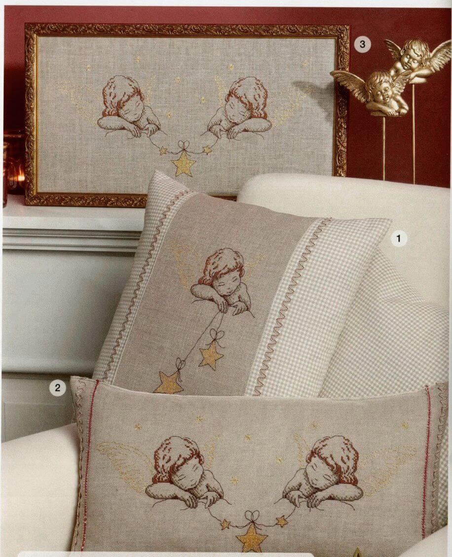 Free embroidery design "Angels" for pillow | Free 