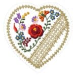 Embroidery designs for hanging decorations.