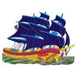 Blue sails-embroidery design