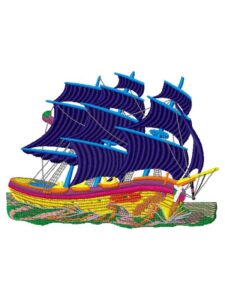 Blue sails-embroidery design