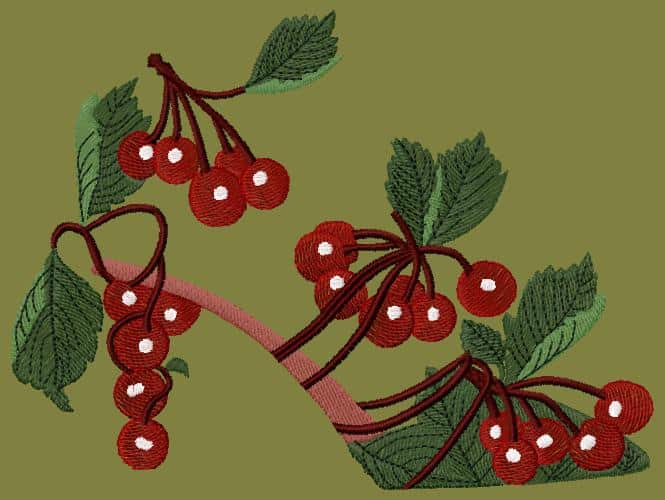 Cherry shoes-free embroidery design