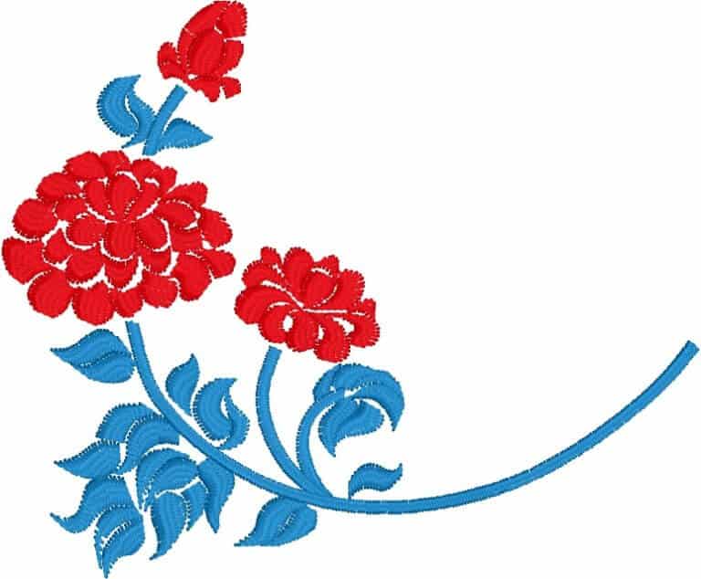 Chrysanthemum-free embroidery design