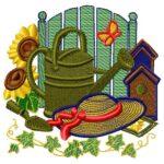Gardening day-machine embroidery design