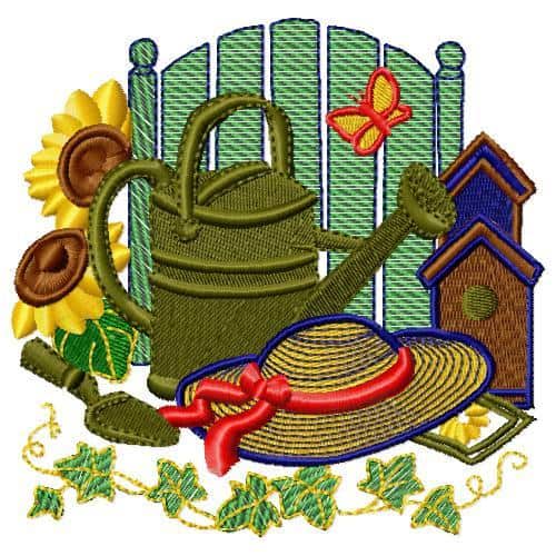 Gardening day-machine embroidery design