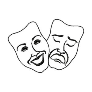 Theatrical masks-embroidery design