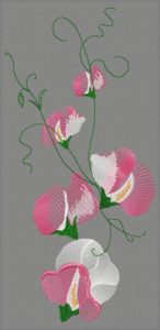 Machine embroidery design "Peas flowers"