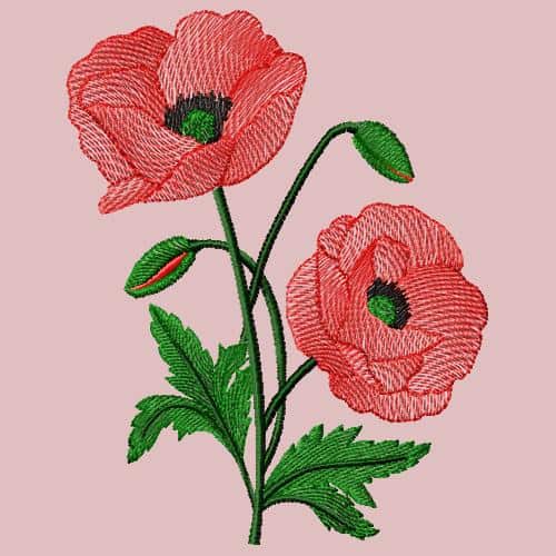 Red poppy-embroidery design