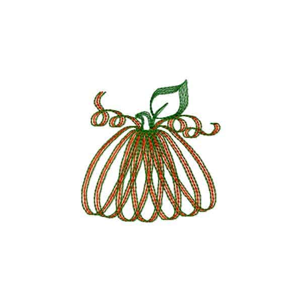 Ribbon Pumpkin- machine embroidery design