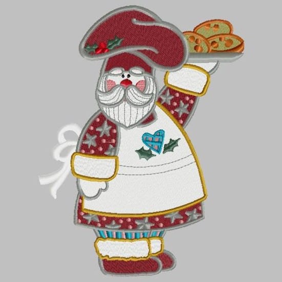 Santa-cook-embroidery design