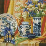 Still life in chinese style-cross-stitch pattern