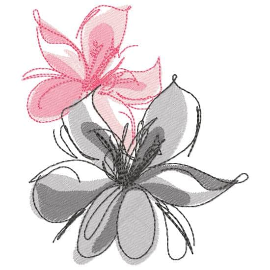 Two flowers-embroidery design