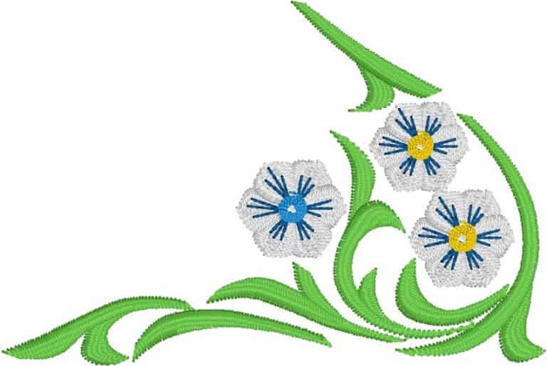 White convolvulus – corner-free embroidery design