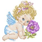 Angel with a rose -free embroidery design