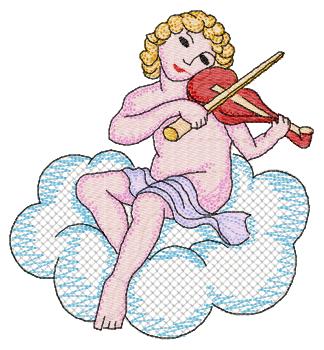 Angel with a violin-embroidery design