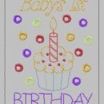 Baby's first birthday-embroidery greeting card design