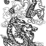 Black dragon- machine embroidery design