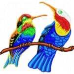 Blue birds-free embroidery design