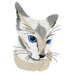 Blue-eyed cat-embroidery design