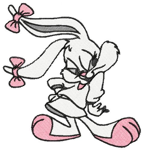 Bunny-girl-machine embroidery design