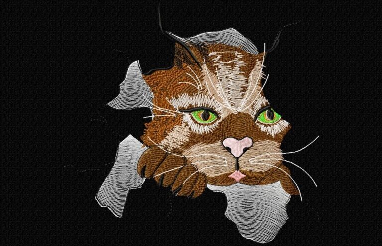 “Playful cat”-free embroidery design