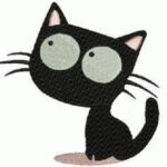 black cat embroidery design download