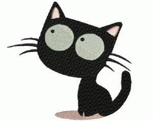 black cat embroidery design download