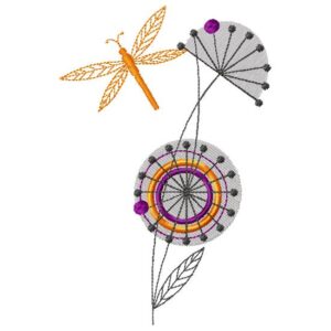 Dragonfly-embroidery design