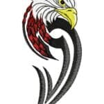 Eagle head-embroidery design