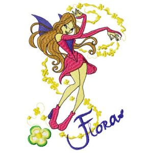 Flora Winx Club -free embroidery design