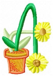Flower alphabet-embroidery design