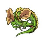 Green dragon-embroidery design