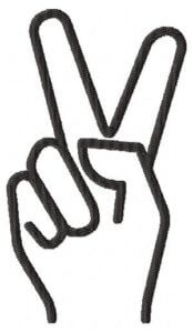embroidery design victory sign