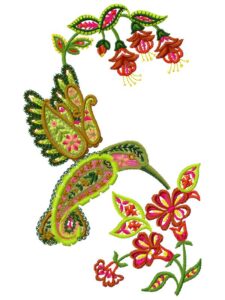 Hummingbird-free embroidery design