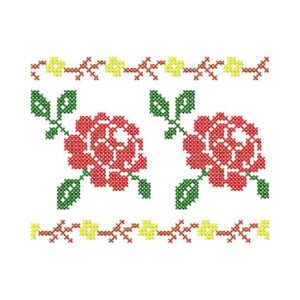 Ornament with roses-embroidery design
