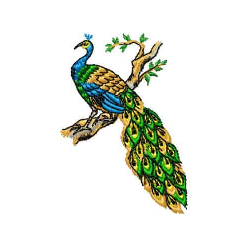Peacock-free embroidery design