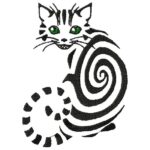 Spiral cat-embroidey design