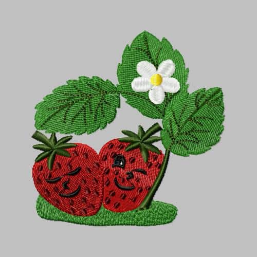 Strawberry-embroidery design