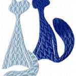 Two cats -free embroidery design