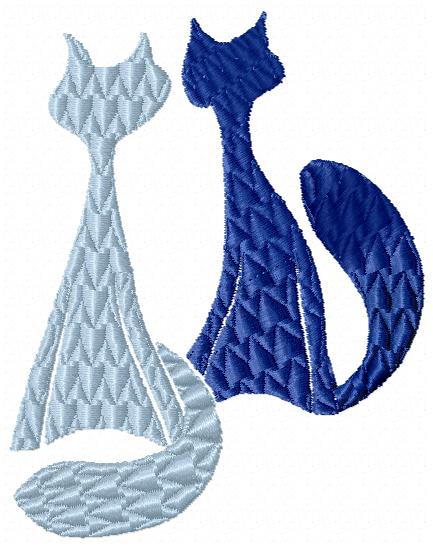 Two cats -free embroidery design