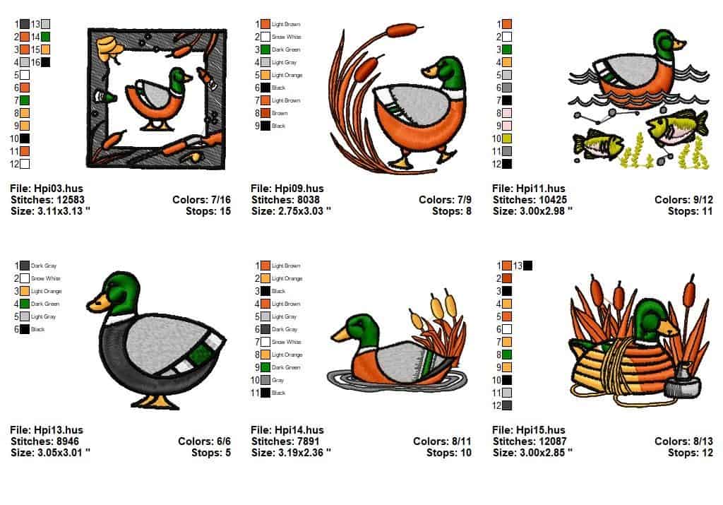 Wild ducks-free embroidery designs